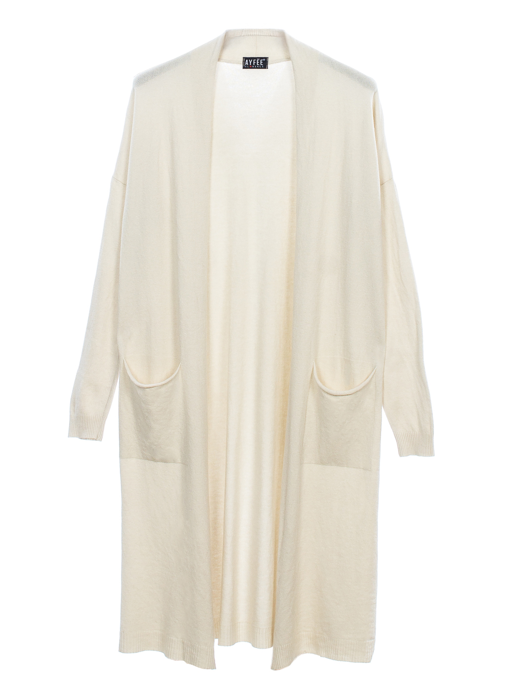 CARDIGAN IN MAGLIA CALATA CON TASCHE, TG UNICA - BEIGE